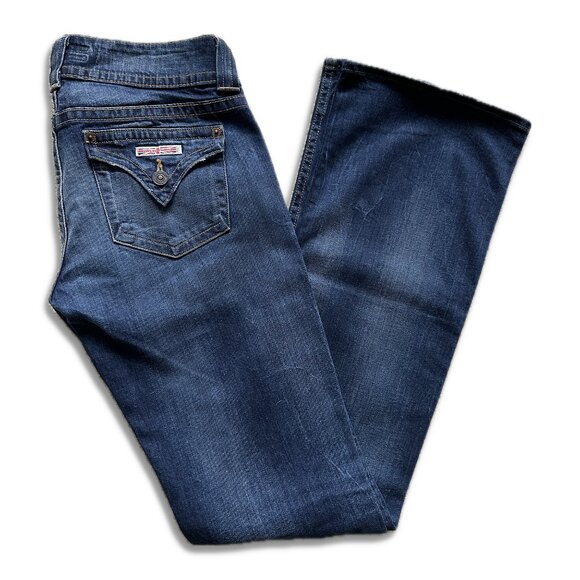 Hudson Jeans Flared Low Rise Denim Dark Wash Womens Size 27 - Picture 4 of 8